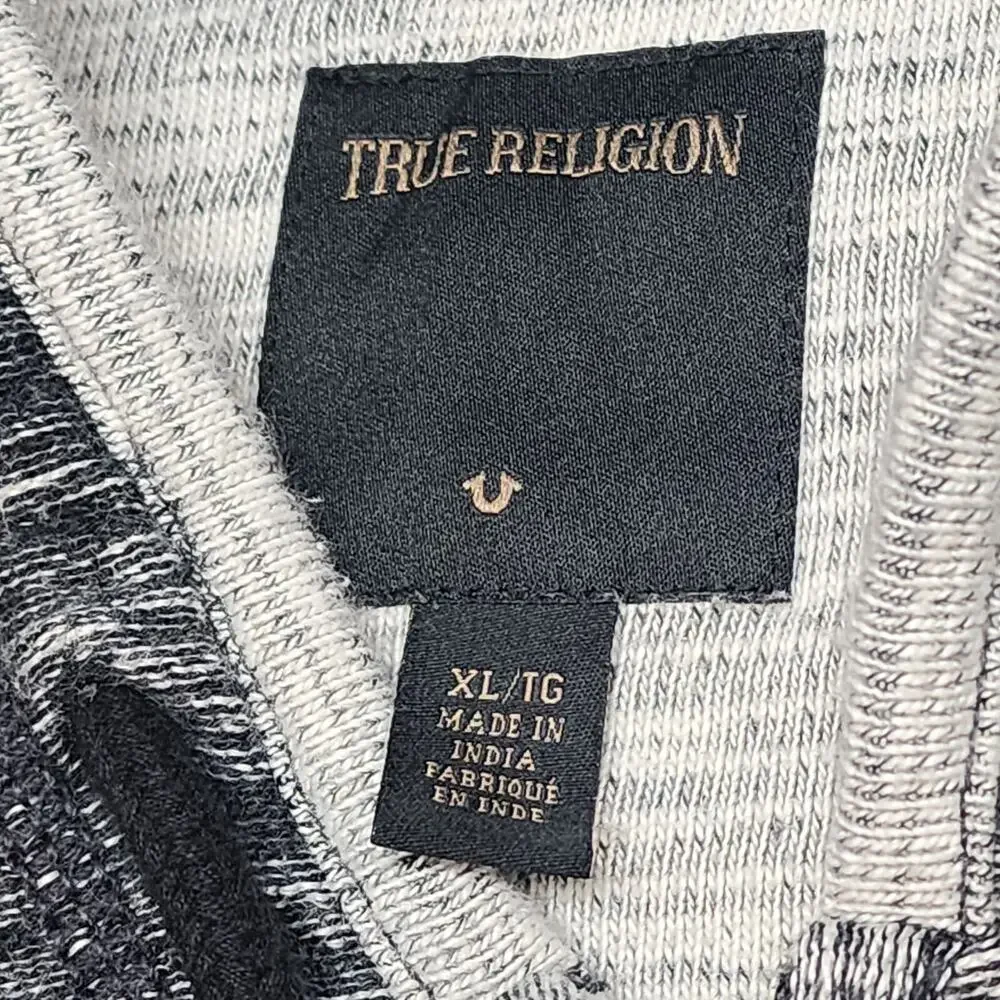 True Religion Full Zip‎ Hoodie Gray Men's Size XL Vintage Jacket